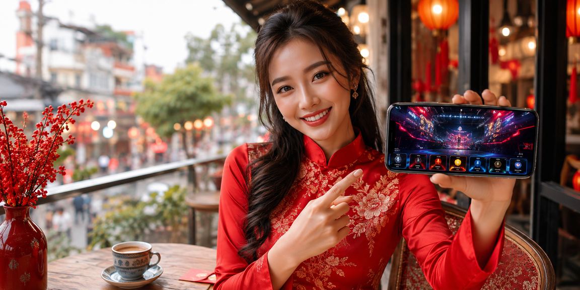 Người dùng Hà Nội mặc áo dài theo dõi esports và cá cược thể thao trực tuyến